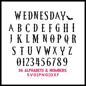 Wednesday Font, Wednesday Svg Letters , Wednesday Letters Svg Cricut, Wednesday Svg, Gothic font Wednesday Shirt, Wednesday Png Letters