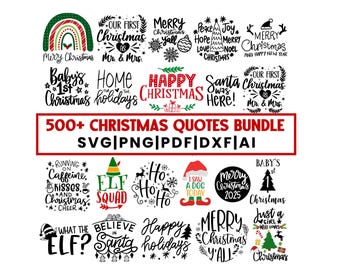 Christmas Quotes SVG Bundle, Christmas Shirt Svg Files, Christmas Quotes PNG Files, Christmas SVG, Christmas Png, Christmas Sayings Clipart