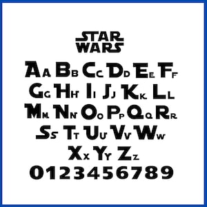 Starwars Font SVG, Star Wars Alphabet Svg, Star Wars Svg, Font Svg, Alphabet Svg, Star Wars Font Svg, Star Wars Clip Art, Canva Font, TTF