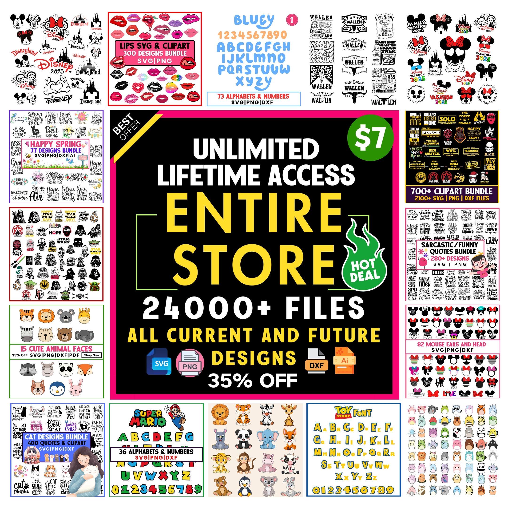 Gesamter Shop Bundle | All Shop SVG Bundle, Mega SVG Bundle | Unbegrenzter lebenslanger Zugriff | Gesamte Shop Bündel | Gesamter Shop Shop | Gesamter Shop