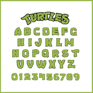 Polices SVG tortues, tortues Alphabet Svg, téléchargement immédiat, Svg tortues, tortues ClipArt, téléchargement immédiat, police de caractères Cricut tortues, tortues Png