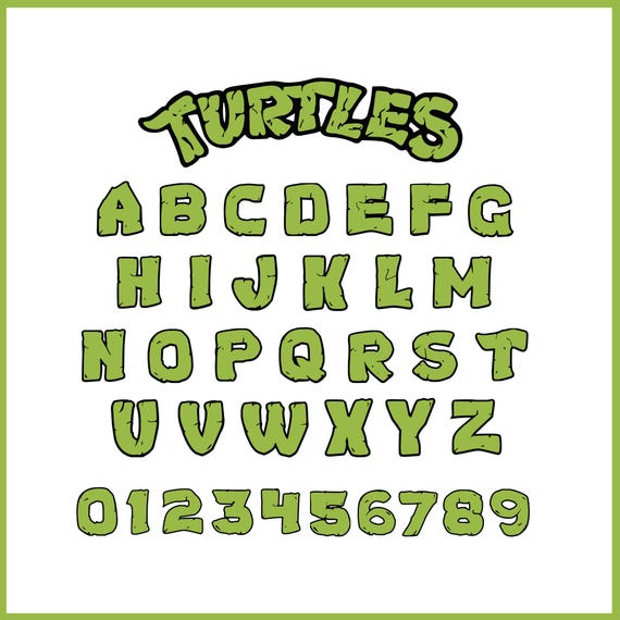 Turtles Font SVG, Turtles Alphabet Svg, Instant Download, Turtles Svg, Turtles ClipArt, Instant Download, Turtles Cricut Font, Turtles Png