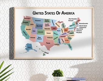 Mapa de EE. UU. SVG, Mapa de Estados Unidos, Mapa de EE. UU. imprimible, Mapa de EE. UU. para pared, Mapa de EE. UU. imprimible, Mapa de EE. UU. para colorear, Mapa de EE. UU., Mapa de EE. UU. digital