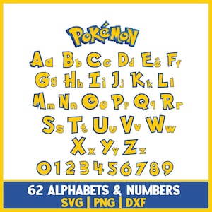Poke Man-Schrift, Kinderschrift, Poke Alphabet SVG, Png-Schrift, Geburtstags-Shirt, Schrift svg, Canva-Schrift, TTF-Schrift, Comic-Schrift, Canva bearbeitbar, Alphabet