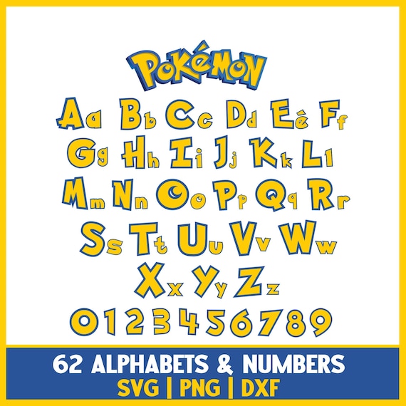 Poke Man Font, Kids Font, Poke Alphabet SVG, Png Font, Birthday Shirt, Font Svg, Canva Font, TTF Font, Comic Font, Canva Editable, Alphabet