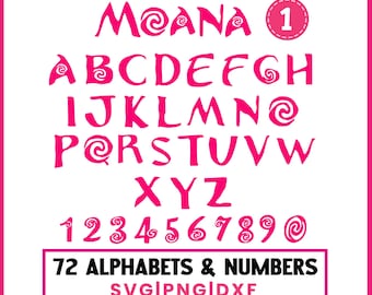 Moana Font SVG: Cricut Alphabet Letters, PNG Canva Font, Moana Svg, Moana Font Svg, Moana Alphabet, Cartoon Font (Download)