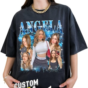 Custom Bootleg Rap Tee, Girlfriend Vintage Graphic T-Shirt, Personalized Photo Shirt, Valentine Birthday Gifts