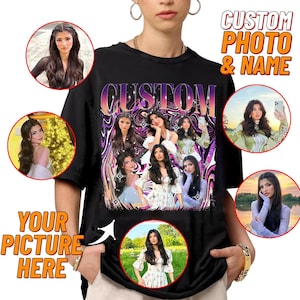 Custom Bootleg Rap Tee, Custom T-Shirts with Picture, Retro Custom Bootleg, Valentine&#39;s Gifts for Him Her