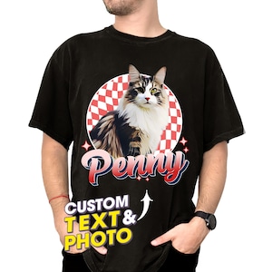 Maglietta personalizzata Bootleg Rap, maglietta personalizzata per animali domestici, maglietta bootleg personalizzata, regalo di Natale per marito, personalizza la tua maglietta bootleg, maglietta con foto personalizzata