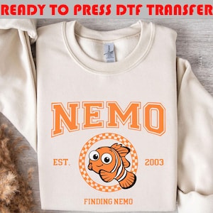 Transfert Dtf Le Monde de Nemo Disney, Nemo et ses amis prêts à imprimer, T-shirt Dtf Finding Nemo Dtf, Crush and Squirt Dtf, Pixar Nemo Matching Dtf