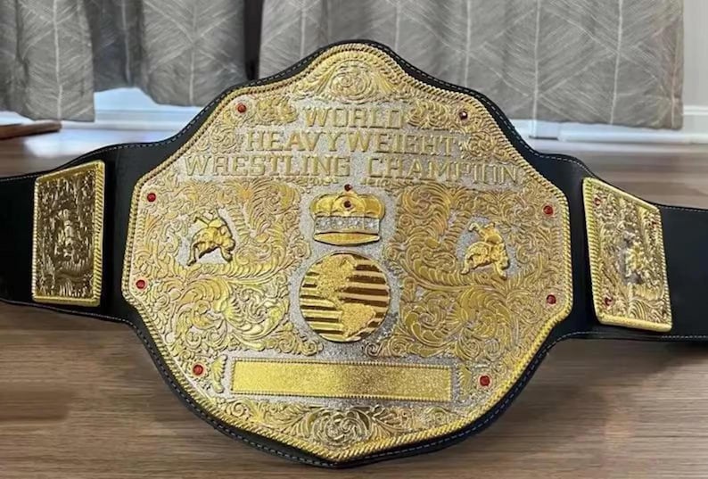 WCW Big Gold Heavyweight Wrestling Championship Belt 4mm Brass/big Gold