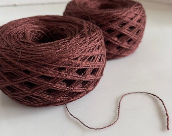 Weaving Yarn, Rayon Slub Yarn, Red Brown Yarn, Warp Yarn,  Detash Craft Supplies, "Chestnut"