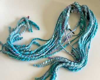 Mermaid Hair- Mermaid Headband - Yarn Headband - Festival Hair - Rave Hair - Yarn Dreadlocks - Turquoise Yarn