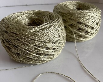 Rayon Slub Yarn, Brassy Gold Yarn, Weaving Yarn, Warp Yarn,  Detash Craft Supplies, "Old Gold"