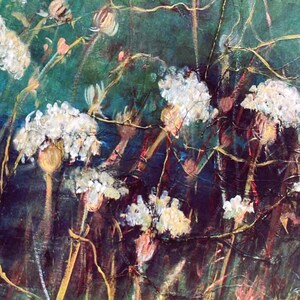 Queen Anne's Lace Flower Painting Print, Wildflower Print, Emerald Green Art, White Flowers, 8 x10" Art Print, Country Kitchen Decor image 8