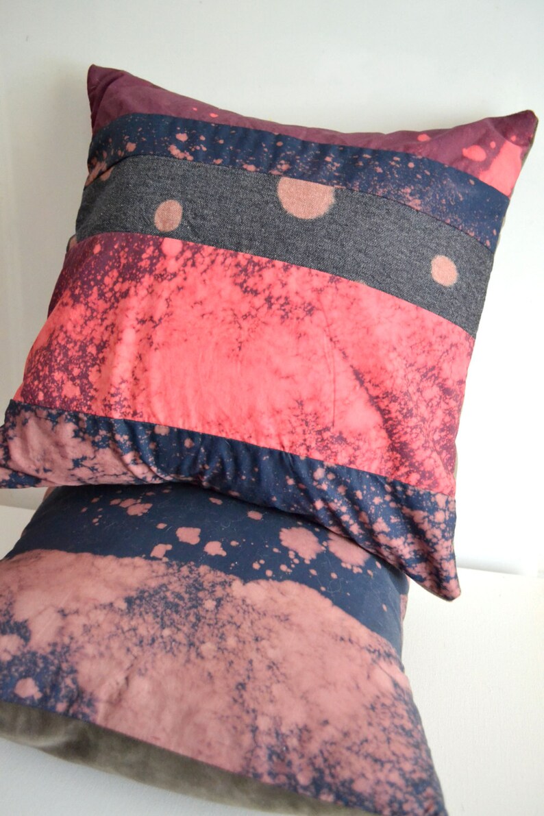 Galaxy Pink and Blue Throw Pillow Colorblock Pillow Cover Etsy