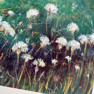 Queen Anne's Lace Flower Painting Print, Wildflower Print, Emerald Green Art, White Flowers, 8 x10" Art Print, Country Kitchen Decor image 10