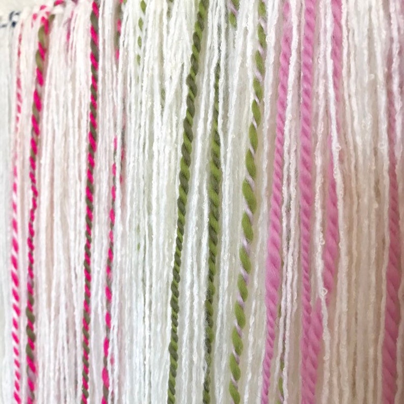 Salt Water Taffy Textile Wall Decor Colorful Hand Spun Wool and White Decorative Tapestry Candy Colored Woven Wall Hanging