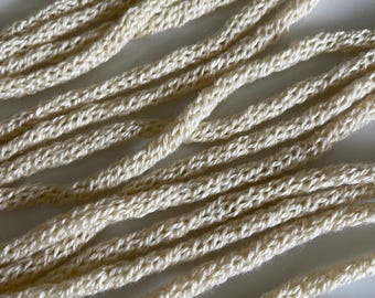 Cream Lightweight I Cord, 7.5 Yards, Soft Acrylic Knit Braid Cord, I Cord For Wire Projects, Detash Craft Supplies, "Buttercream"