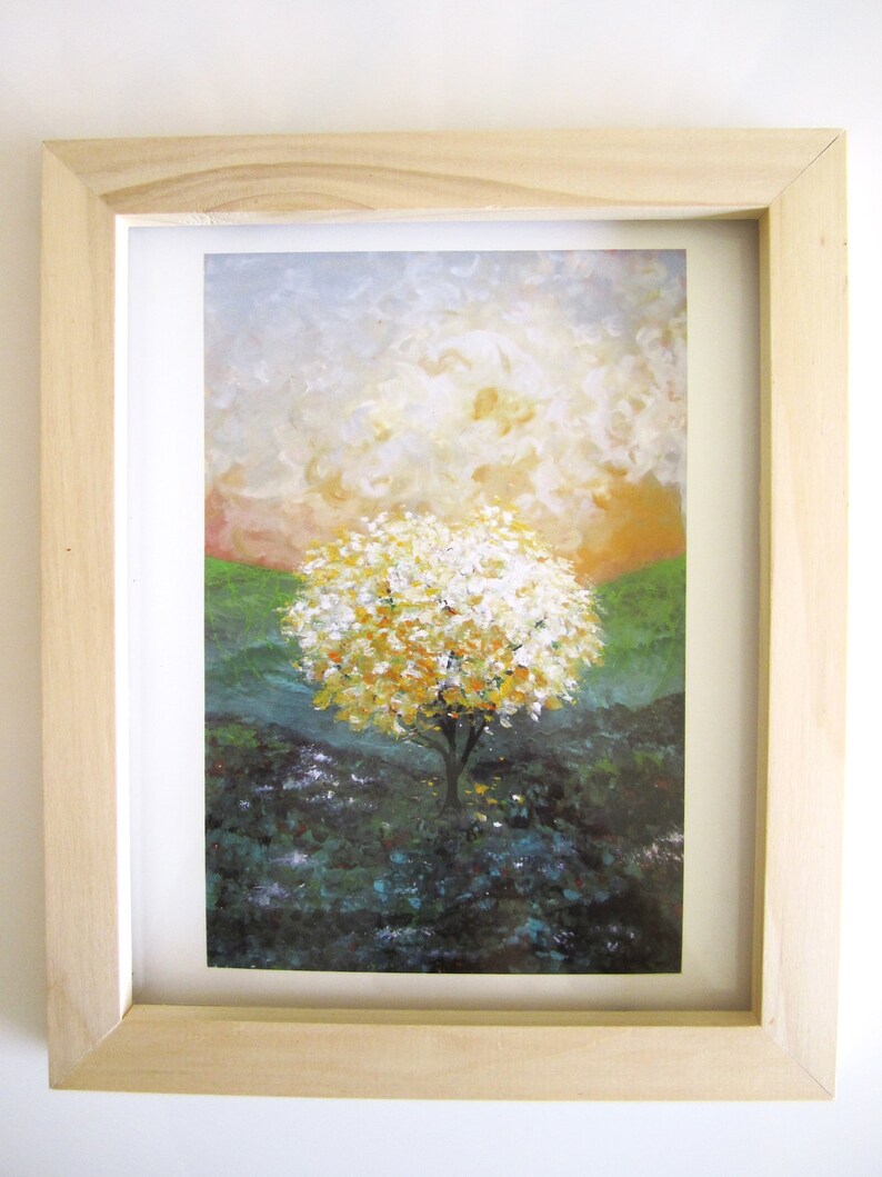 Yellow Tree Print Tree of Life Nursery Art Wall Decor Art Print of Original Painting 8x10 Where it Begins image 5