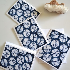 Indigo Shibori Cards Textile Art Printed Greeting Cards Traditional Japanese Tie Dye Print Stationery Set image 2