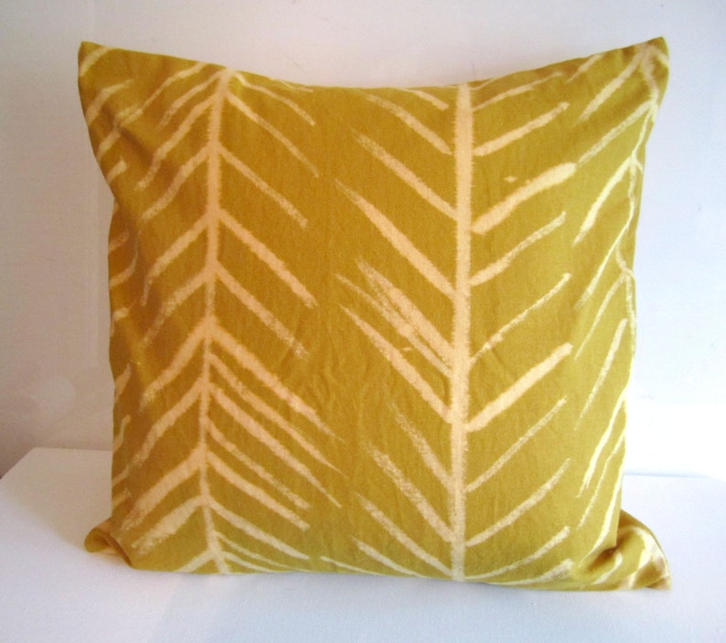 Tribal Arrow Yellow Pillow Painted Pillow Cover 16x16 Etsy