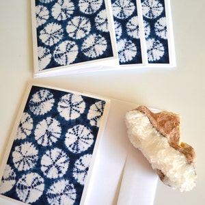 Indigo Shibori Cards Textile Art Printed Greeting Cards Traditional Japanese Tie Dye Print Stationery Set image 5