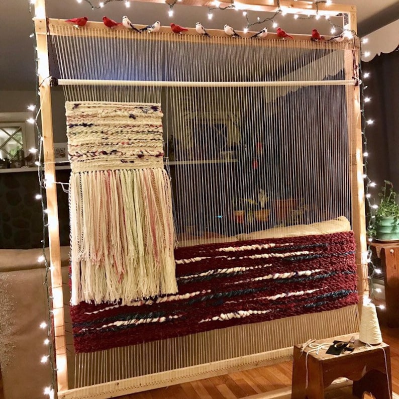 Salt Water Taffy Textile Wall Decor Colorful Hand Spun Wool and White Decorative Tapestry Candy Colored Woven Wall Hanging
