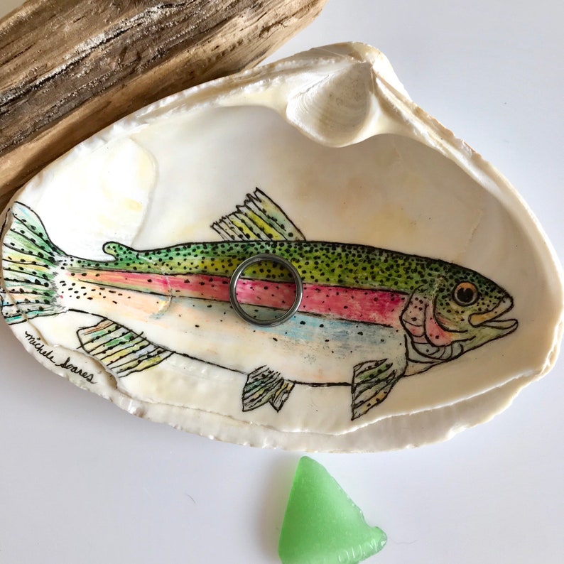 Rainbow Trout Fishing Gift Man Ring Holder Gifts For Dad Etsy