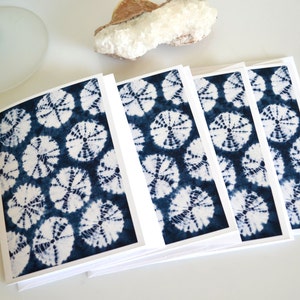 Indigo Shibori Cards Textile Art Printed Greeting Cards Traditional Japanese Tie Dye Print Stationery Set image 3