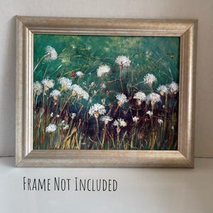 Queen Anne's Lace Flower Painting Print, Wildflower Print, Emerald Green Art, White Flowers, 8 x10" Art Print, Country Kitchen Decor image 5