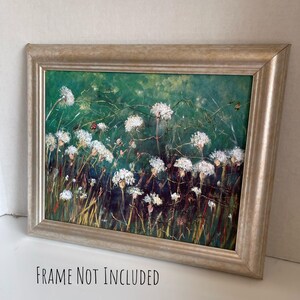 Queen Anne's Lace Flower Painting Print, Wildflower Print, Emerald Green Art, White Flowers, 8 x10" Art Print, Country Kitchen Decor image 6