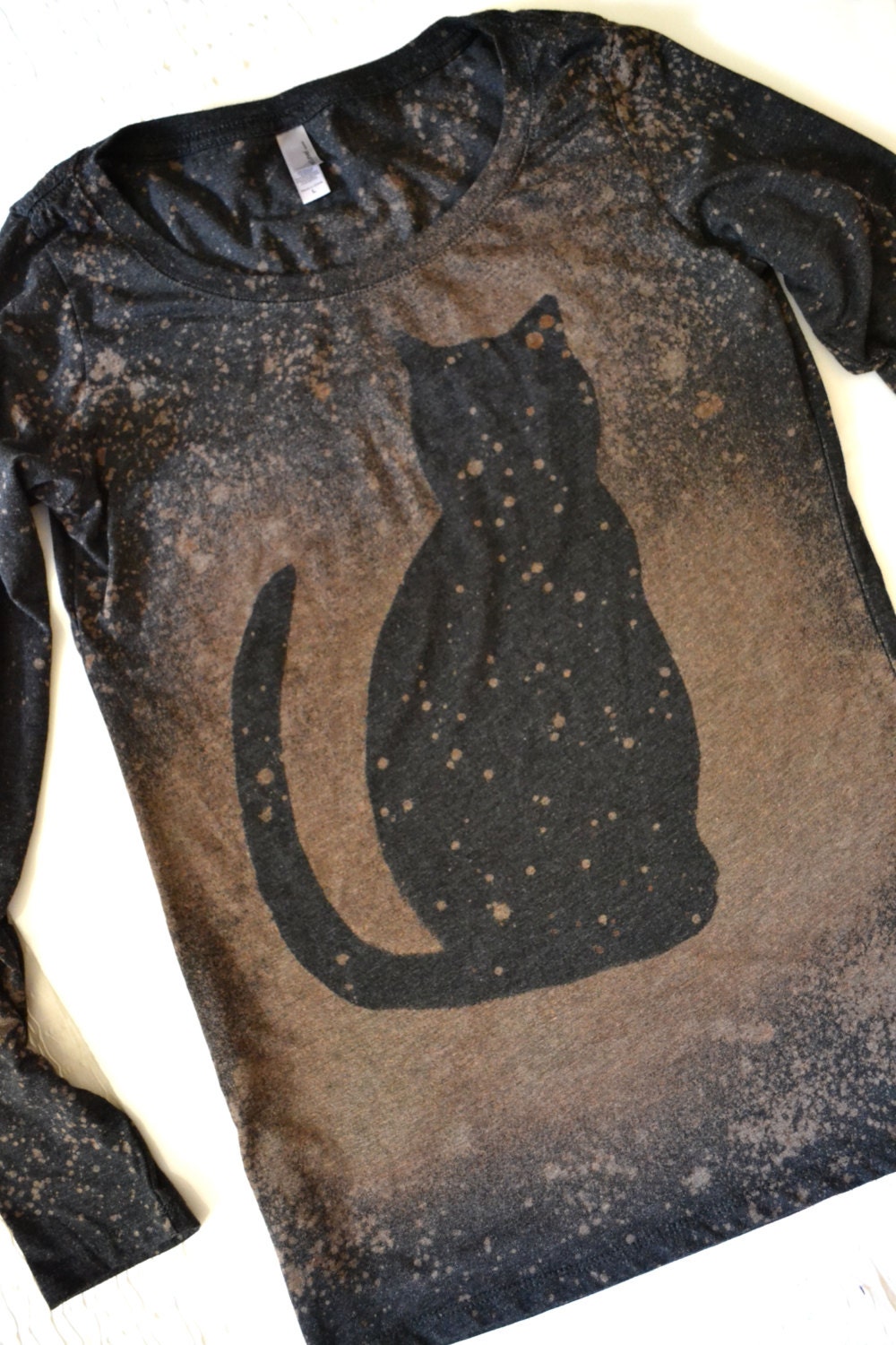 Black Cat Shirt Long Sleeve Shirt Galaxy Cat Shirt Space Etsy