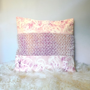 Handwoven Mohair Pillow, Pink Jellyfish Hand Dyed Pillow Cover, Luxury Pillow, Decorative Throw Pillow 20x20, Pale Pink Pillow