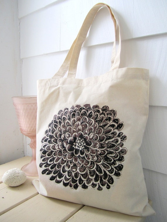 Lilac Wine Floral Tote Bag Screen Printed Bag Hand | Etsy