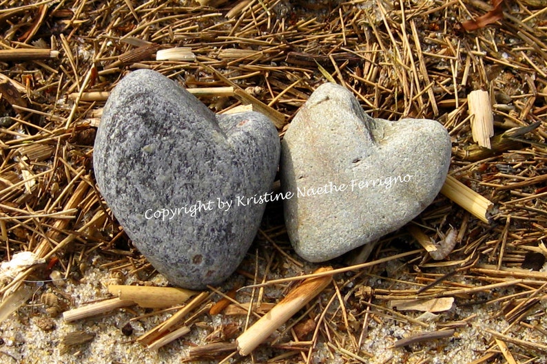 Heart Rocks Hampton Beach, NH Photo Card image 1