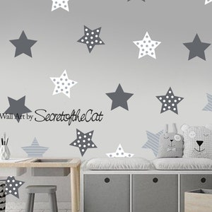 Star wall decals - Star Wall Stickers- Confetti Wall Decals - Set of 8 Big Stars- Nursery decor - Stars set decal - wall decal confetti-star