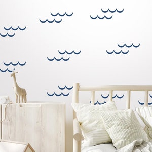 Ocean Waves Wall Decals, Nursery decals, Kids Room Wall Stickers, Beach House Wall Decor,Nautical Nursery Decor, waves decals, kids decals