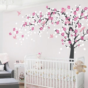 Blossom Tree Decal -Nursery Wall Decal-Wall Decal Nursery -Tree Wall Decal -Wall Decals Nursery-Cherry Blossom Tree Sticker -Wall decal tree