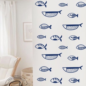 Under the Sea Decor, Fish Kit decal, Kids Room Wall Stickers Beach House Wall Decor,Nautical Decor,Ocean Wall Stickers, fishes decals