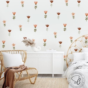Flower Wall Stickers, Peel and stick flowers, Boho Flower Wall Sticker, Nursery decor, Decals for Walls, wildflowers decal, decals for girls