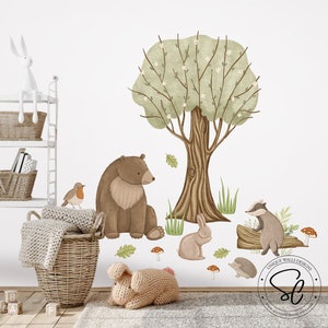 Woodland animals Wall Stickers ,Forest Nursery,Nursery decals, Children&#39;s room forest animals ,Peel and Stick, Woodland stickers