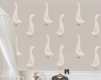 Goose stickers, Geese Kit for Nursery, Geese Wall Decor, Baby Wall Decal, Kids Room Wall Art, Peel and stick decals
