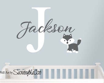 Wall decal Nursery-Name Monogram Wall Decal-monogram wall decal with elephant and personalized name-Name wall decal-Kids wall decals