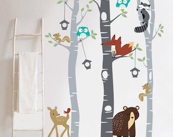 Birch Tree Wall Stickers, Gender Neutral Nursery decor