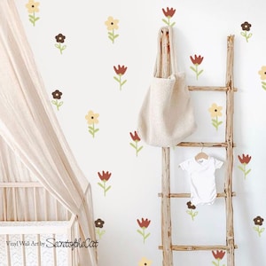 Wild flowers Wall Decals  Boho Flower Wall Stickers  Flowers wall stickers Floral decal  Wall Decal Flowers Flowers for Nursery Baby room