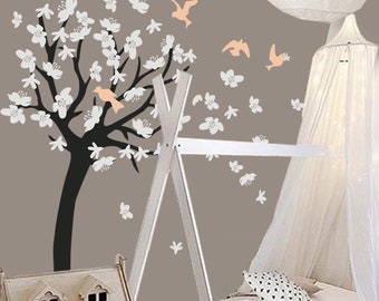 Wall Decal Nursery. Tree Wall Decal . Cherry Blossom Wall Decal . Cherry Blossom Tree Wall Decal . Cherry Blossom Wall Art