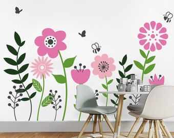 Nursery decals, kids room decals, Large Flowers decal, Patterns Wall Decal, Vinyl Wall Decals, Flower Wall Decals, Floral Wall Decal