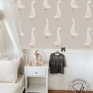 Goose stickers, Geese Kit for Nursery, Geese Wall Decor, Baby Wall Decal, Kids Room Wall Art, Peel and stick decals zdjęcie 1