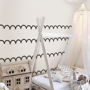 Scalloped Room Border, Abstract shapes wall decal, modern art wall decal, Scallop wall stickers, Nursery Wall Decor, Scalloped Wall Decal